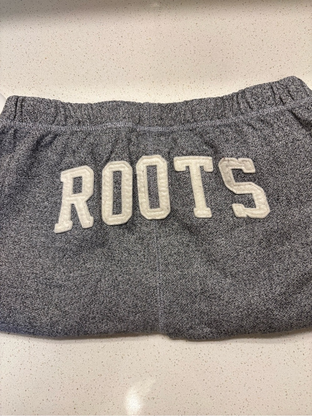 Roots Gray Joggers with White Lettering